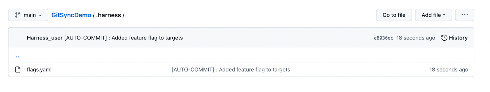 A screenshot of an auto commit message on GitHub. 