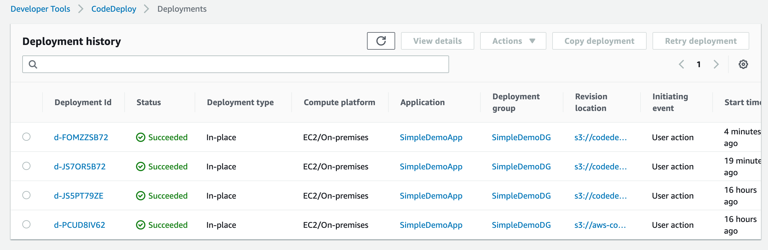 AWS CodeDeploy Quickstart Harness Developer Hub