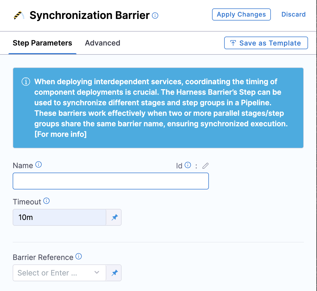 Adding a Barrier step under Execution
