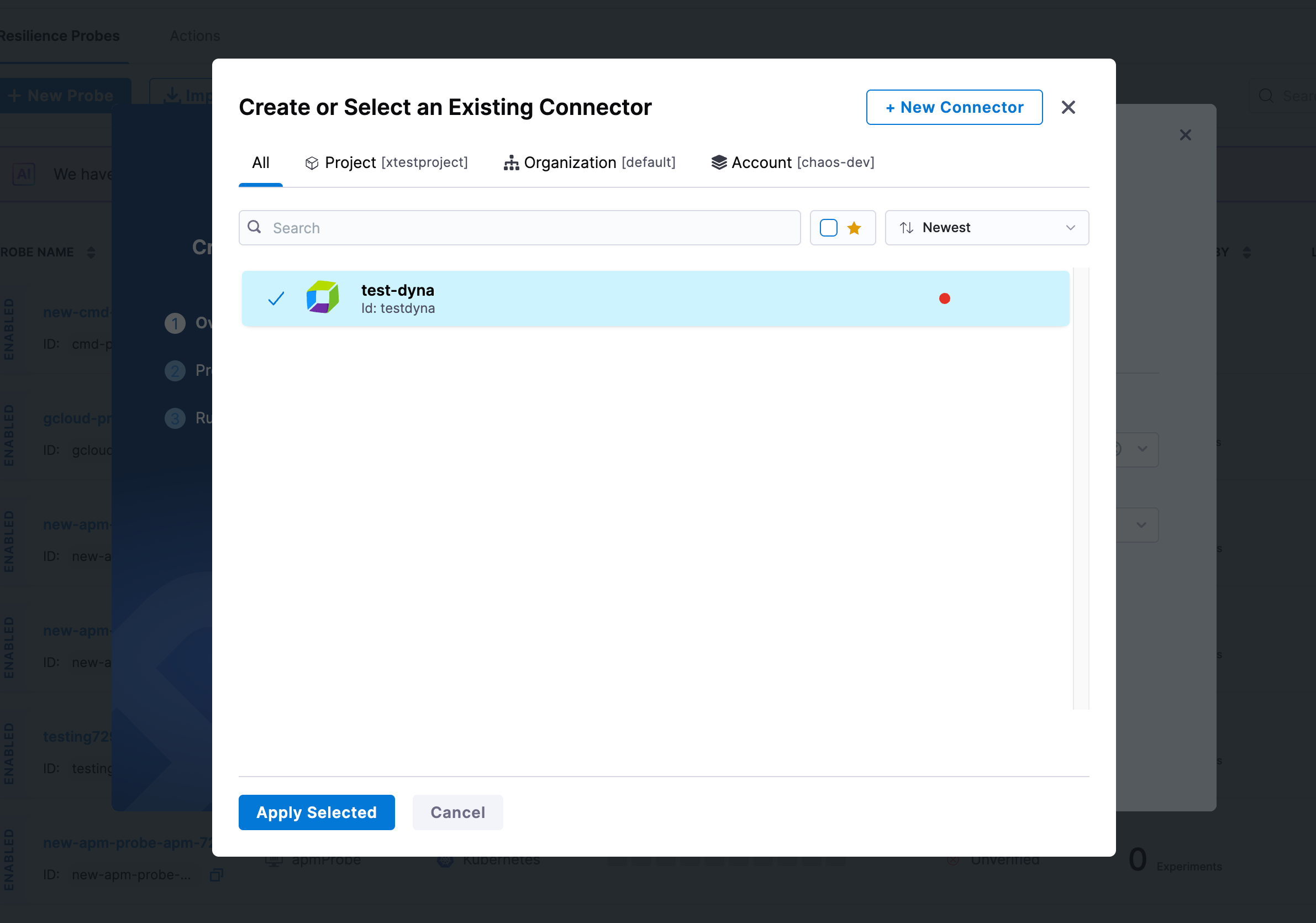 Select Dynatrace Connector