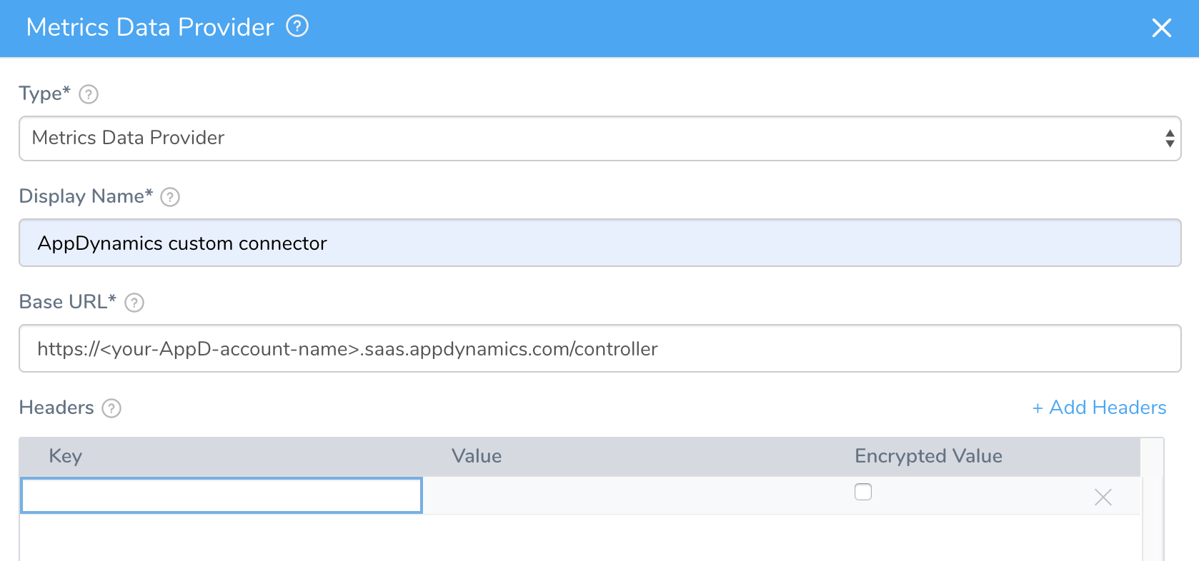 Connect to AppDynamics as a Custom APM Harness Developer Hub