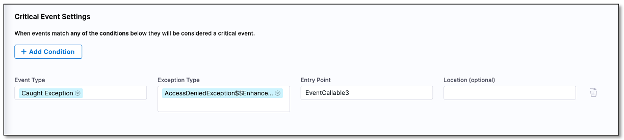 Add a condition for critical event