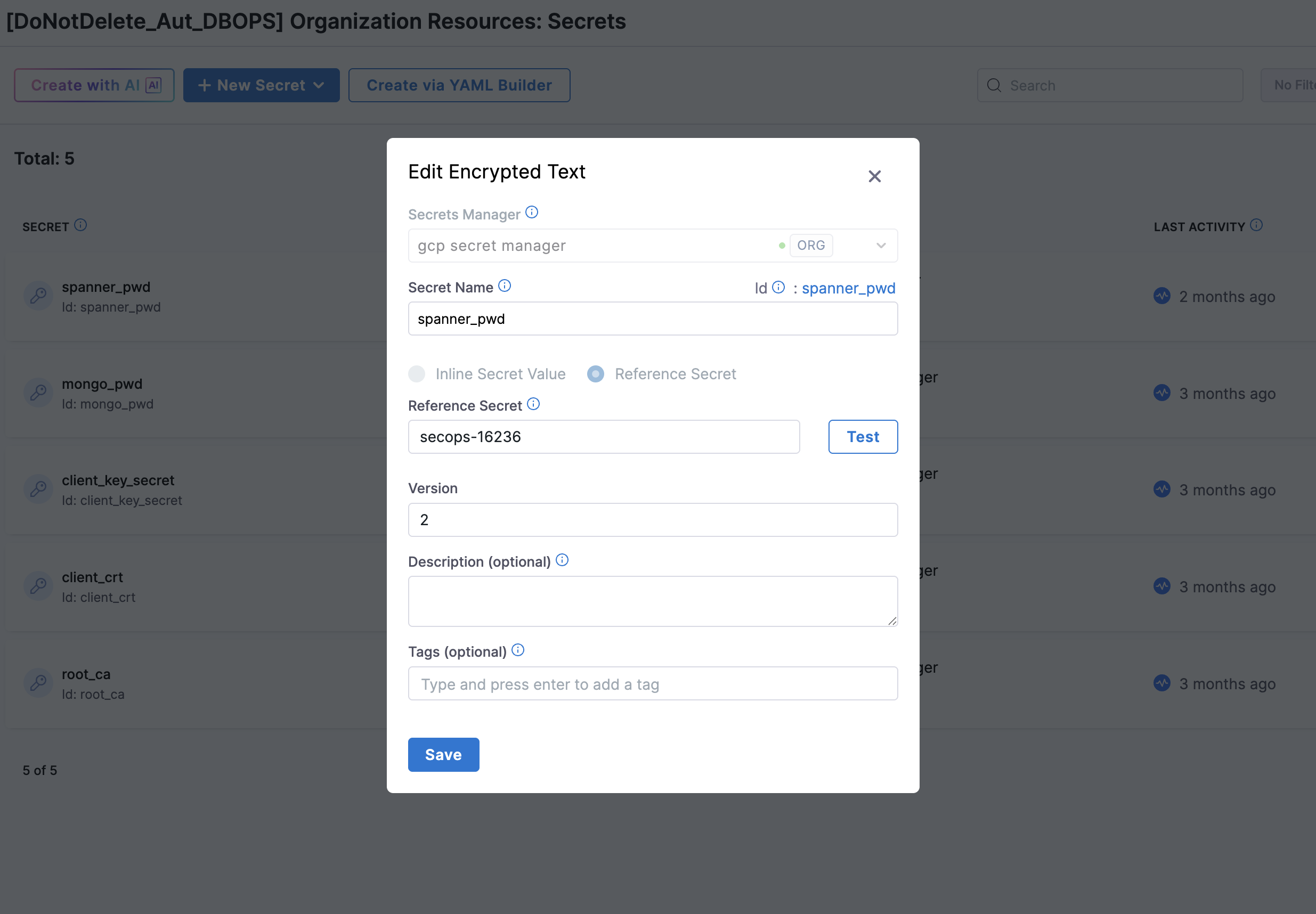 GCP Secret Reference