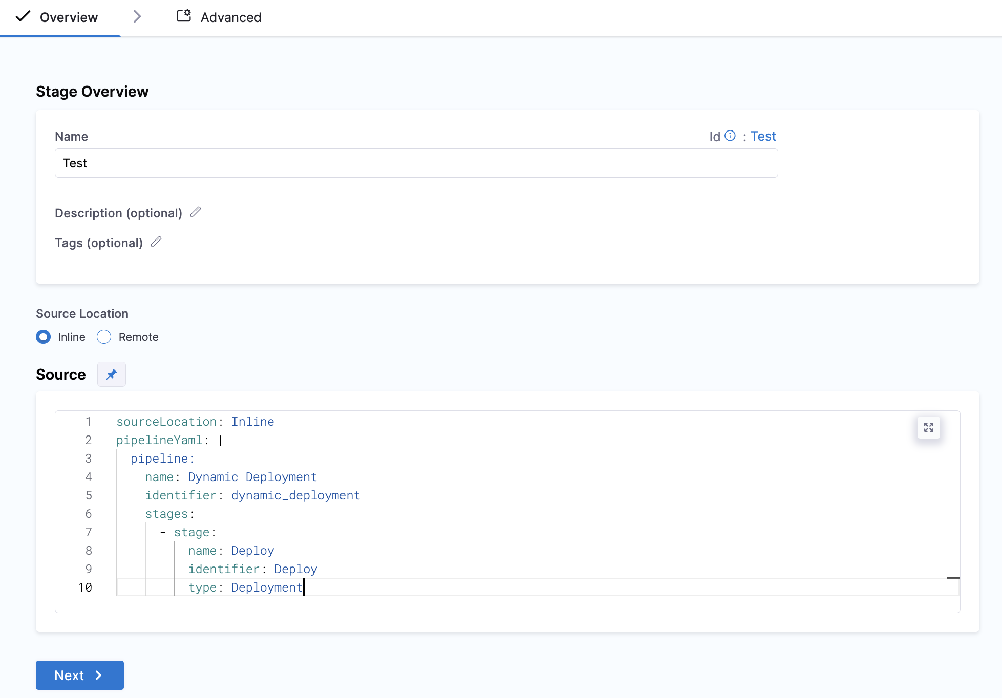 Dynamic Stage configuration with fixed value encoded YAML