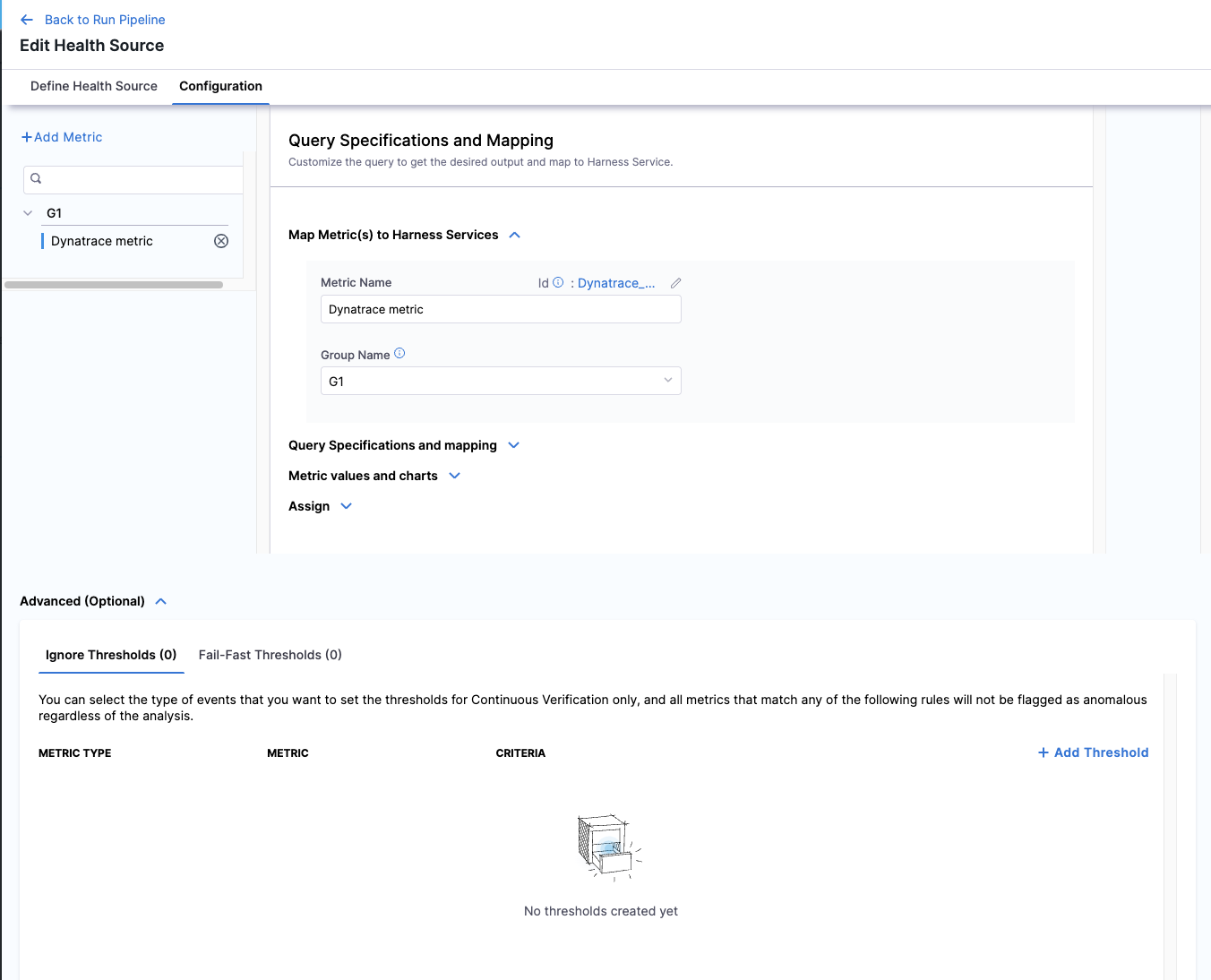Map Metric(s) to Harness Services