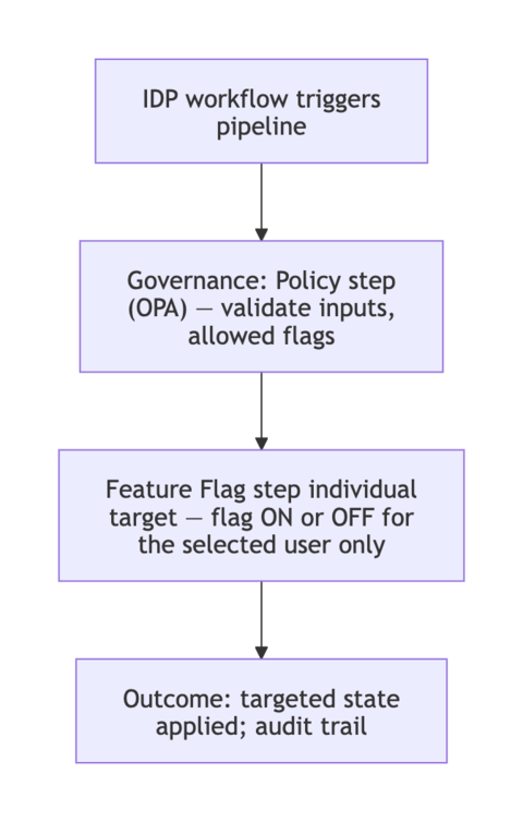 Feature flag governance and targeting flow