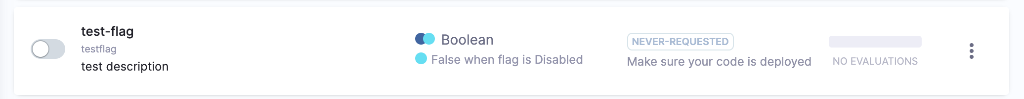 An image of a Feature Flag in the Harness Application. 