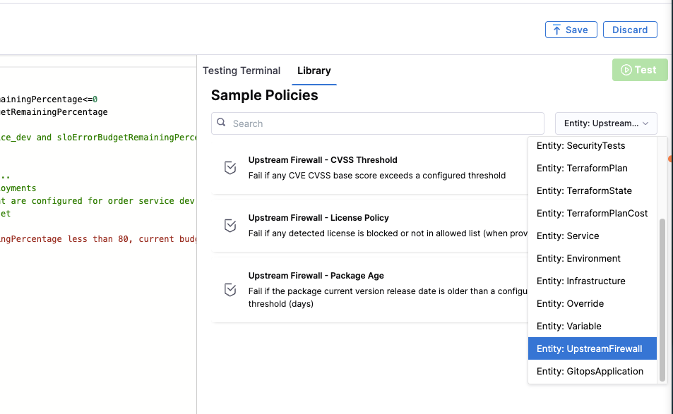 Create Policy in Harness Create Policy