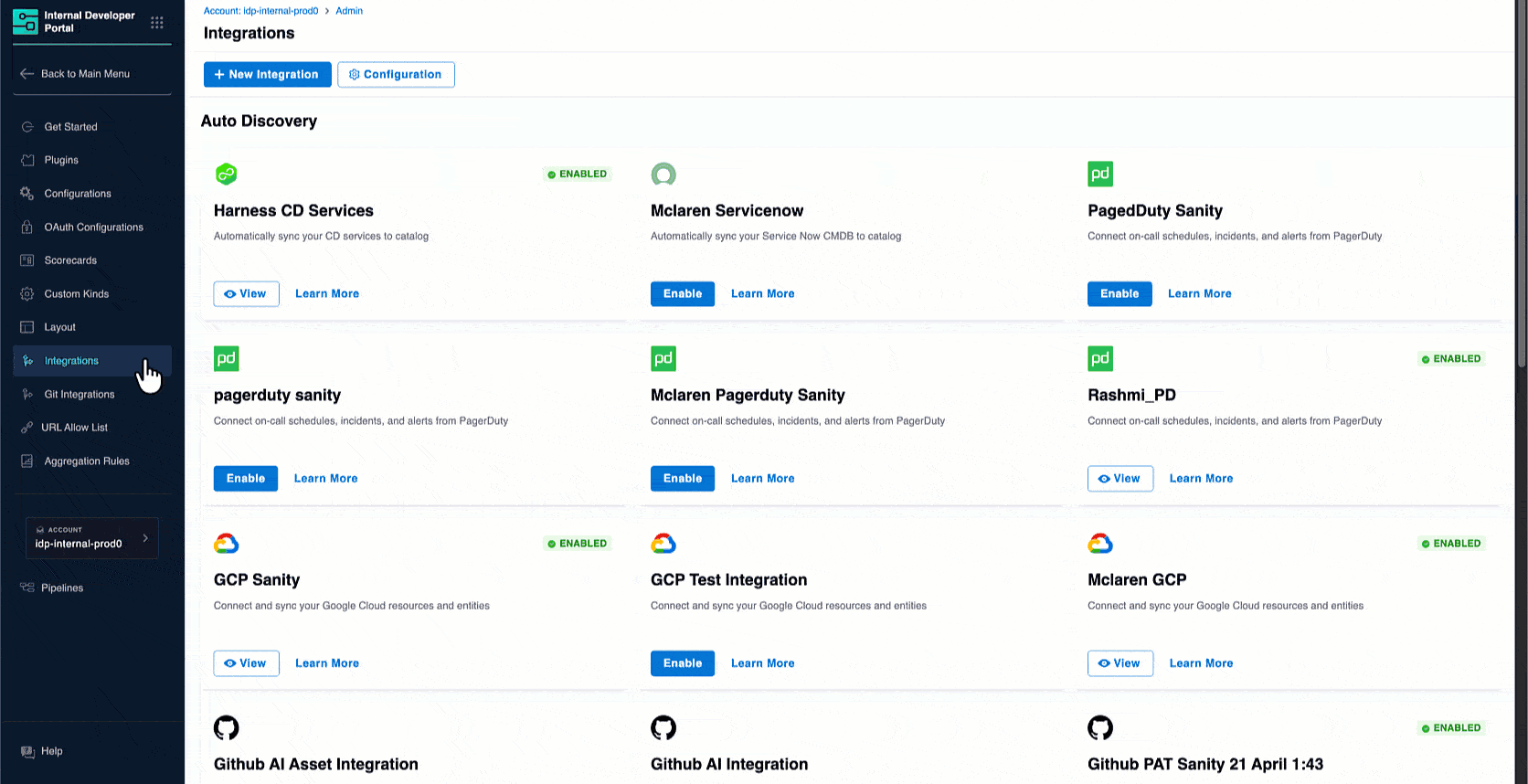Navigation Path of GCP Integration