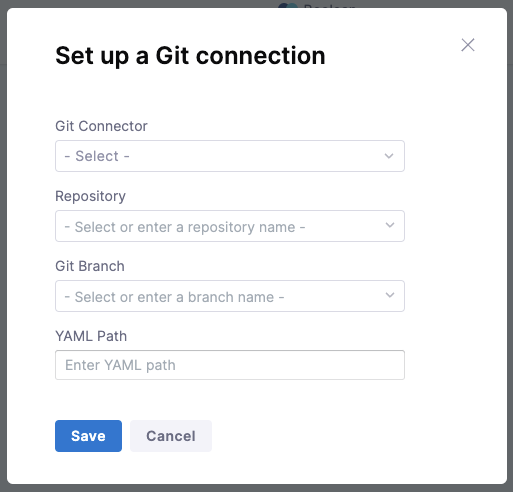 Set up a git connection form
