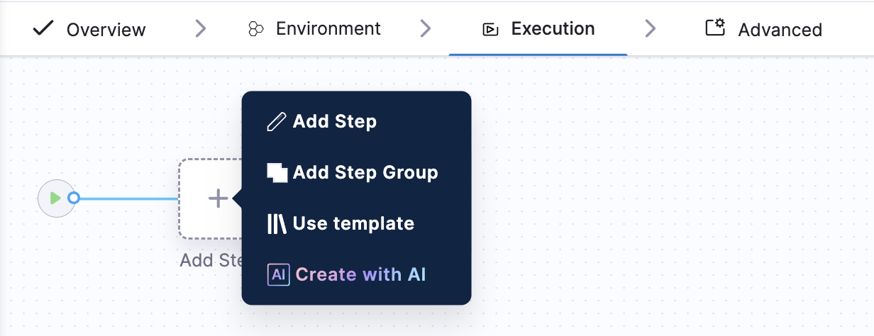 Add Step menu showing Step Group option