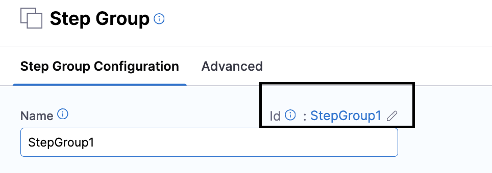 Expression showing step group reference syntax