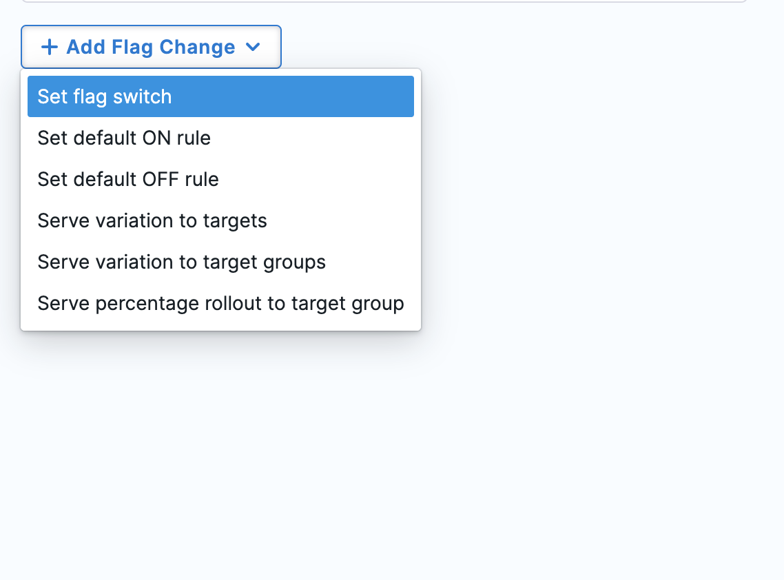 Flag change actions dropdown circled