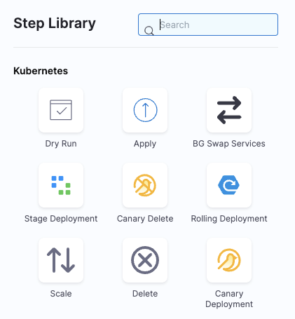 The Step Library showing a few of many available steps