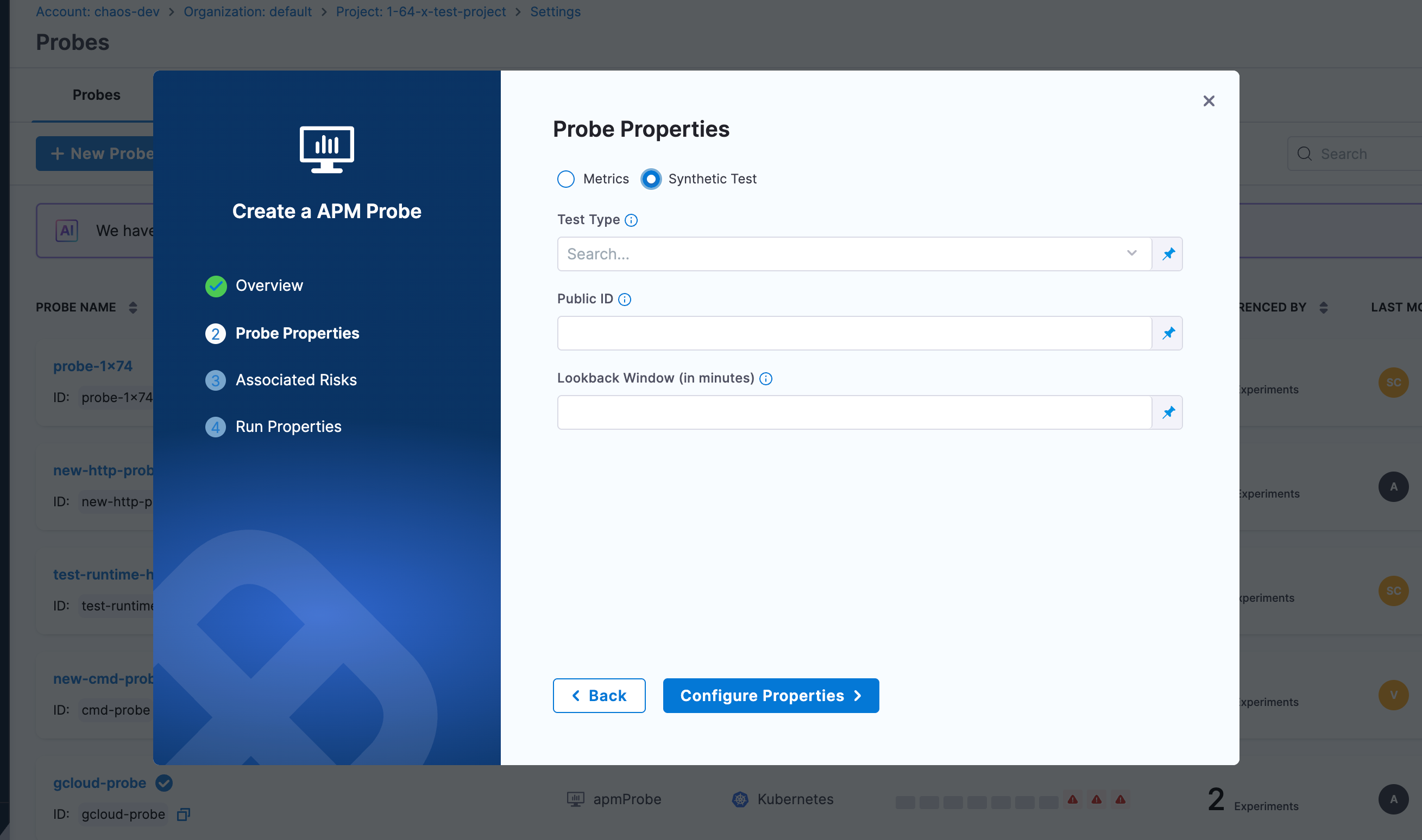 Probe Properties - Synthetic Test