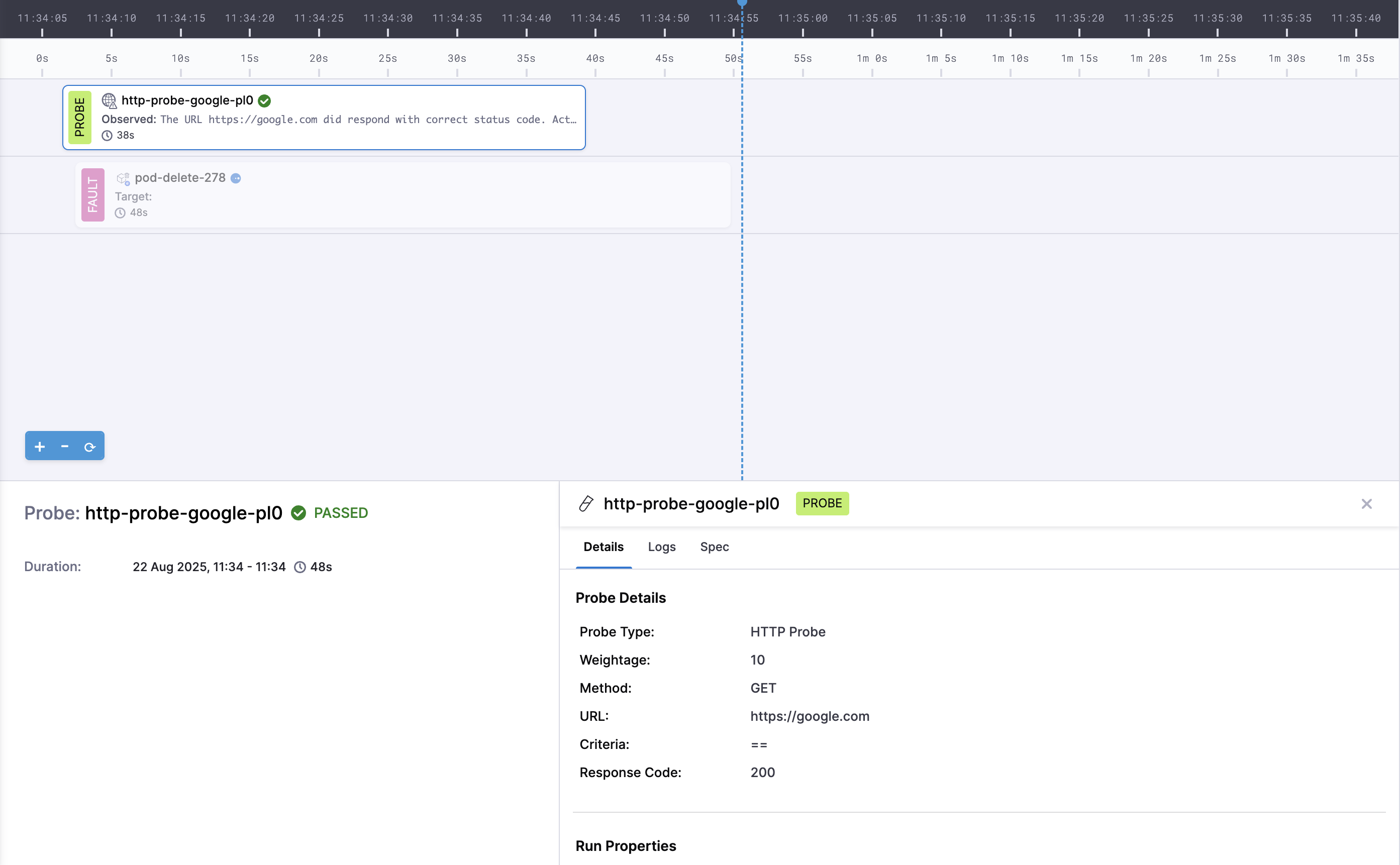 probe information view