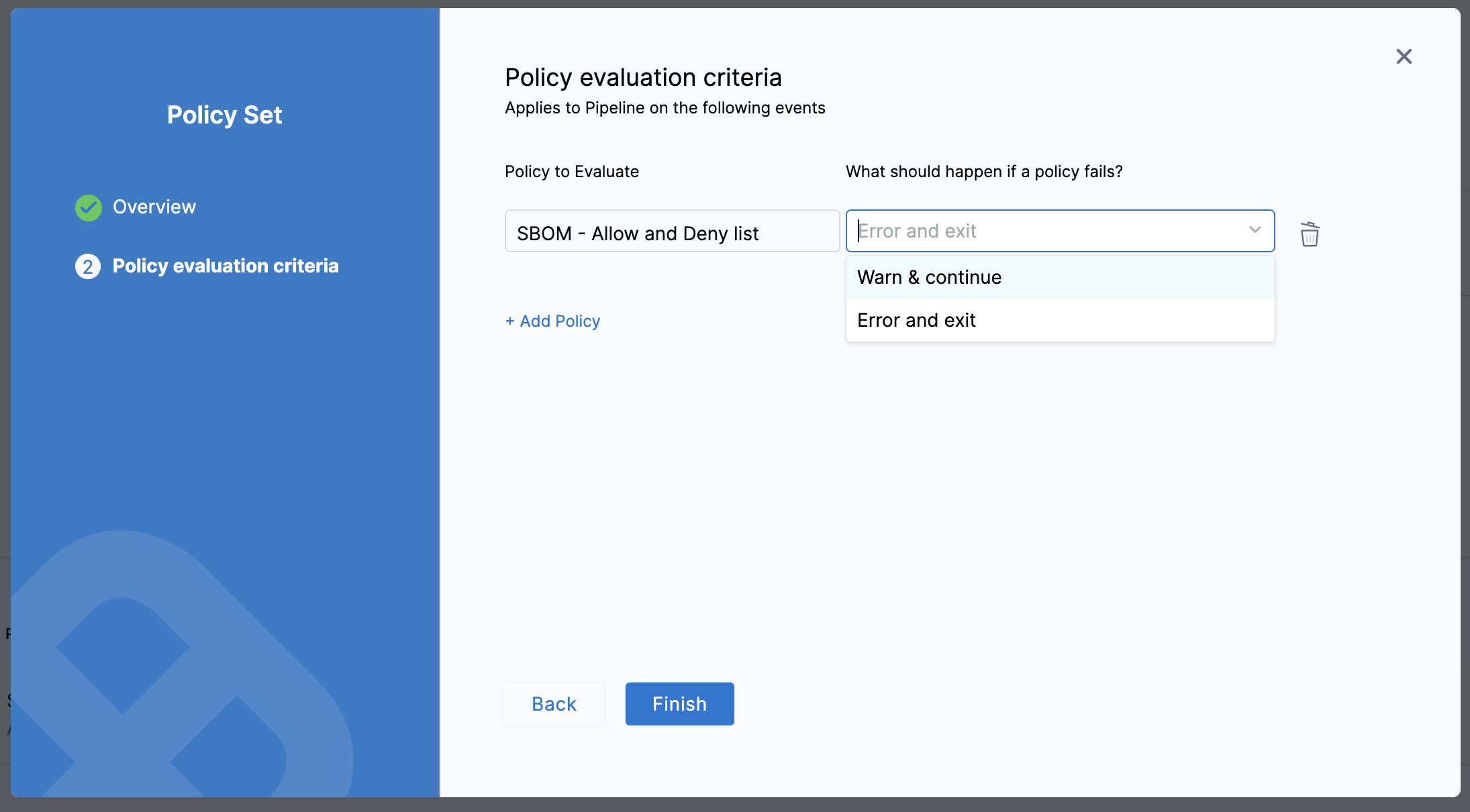 SBOM Policy evaluation criteria