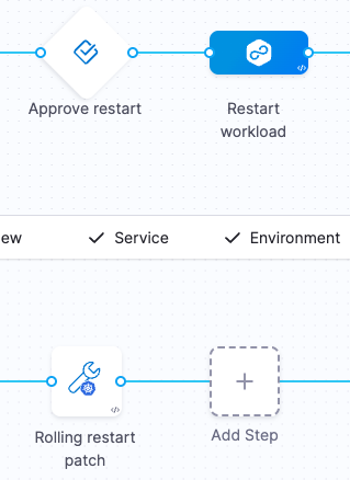 Harness pipeline screenshot for rolling restart