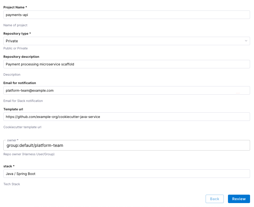 Service onboarding - workflow form in IDP