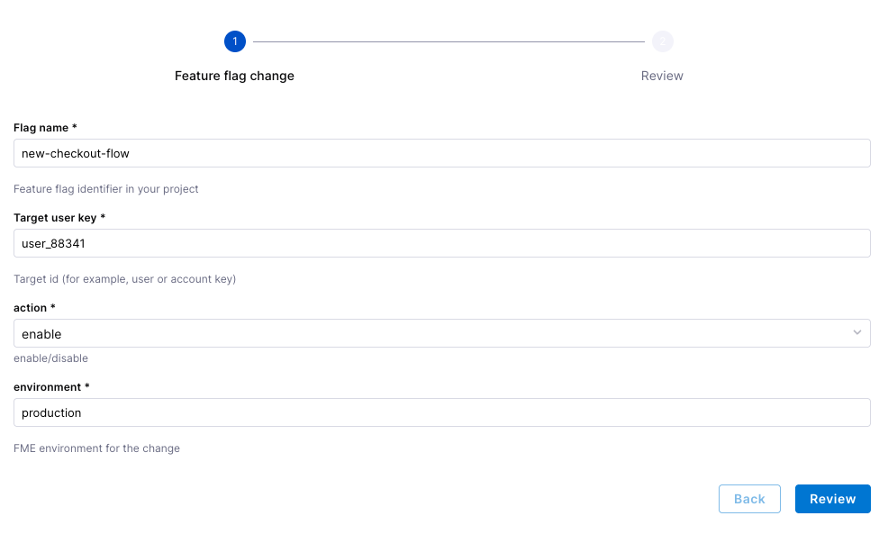 Feature flag change - workflow form in IDP