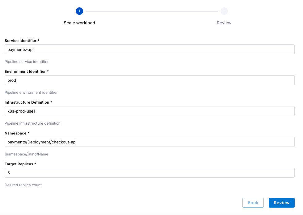 Scale workload - workflow form in IDP